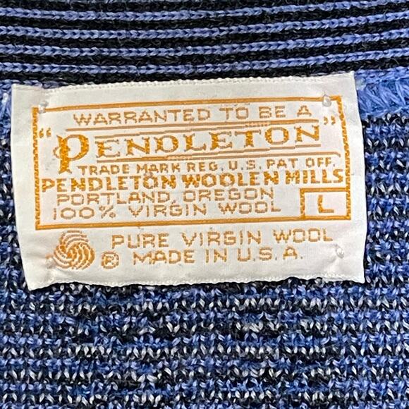 Pendleton cardigan made in USA virgin wool button front plaid warm women’s large - Picture 3 of 4